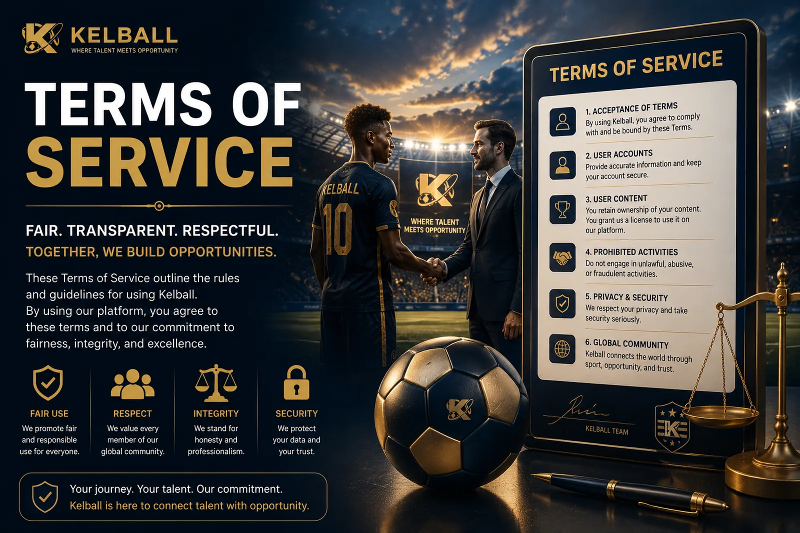 Kelball Terms of Service — Fair. Transparent. Respectful.